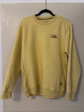 Patagonia Yellow Crewneck Sweatshirt with Logo Sleeve Men’s M or Woman’s L